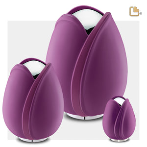 Tulipª Standard Adult Urn Purple & Polished Silver