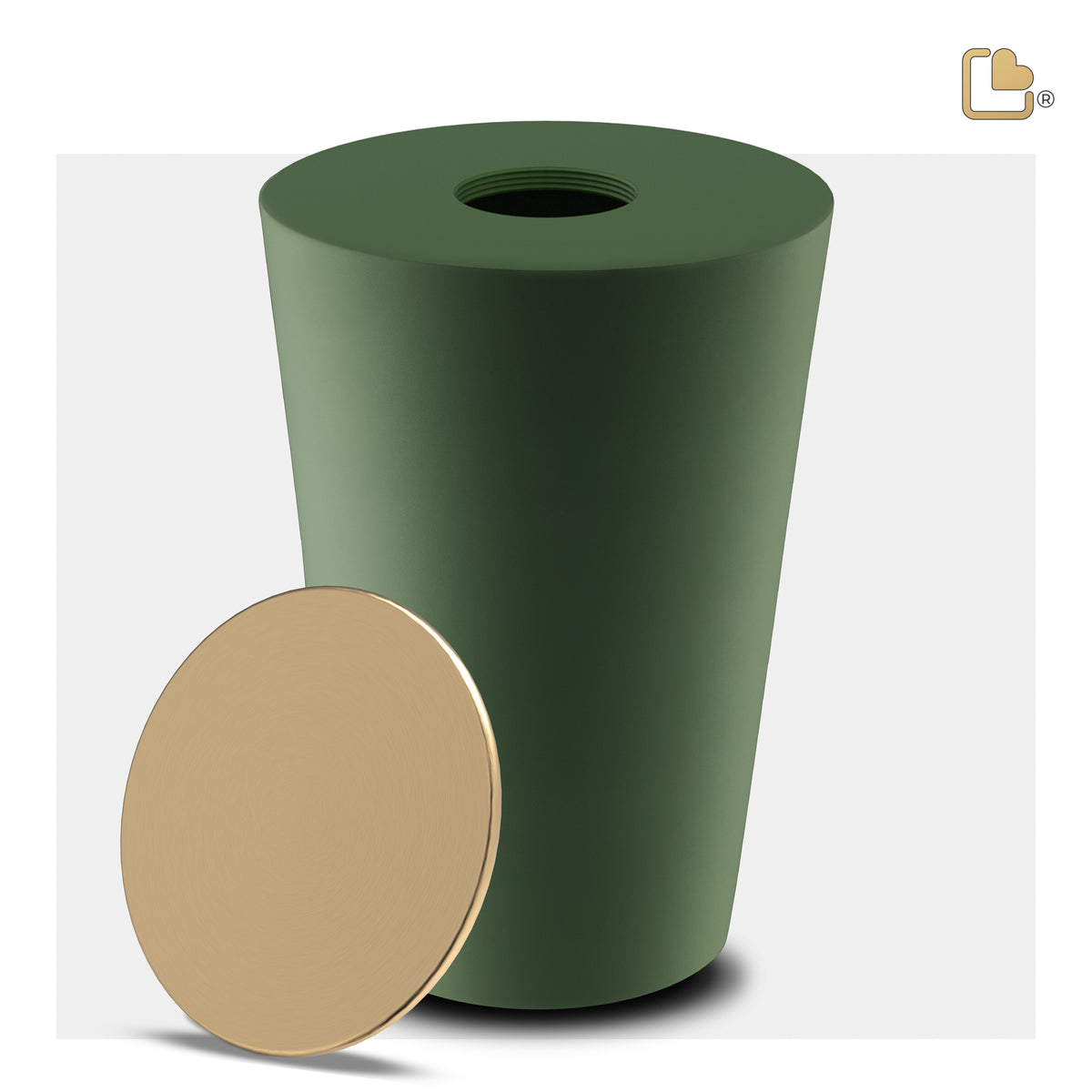 Crescent Tall Standard Adult Urn Sage Green & Brushed Gold