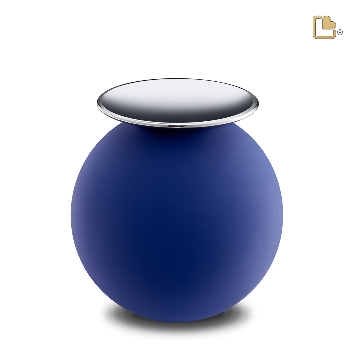 Crescent Sphere Standard Adult Urn Navy & Polished Silver