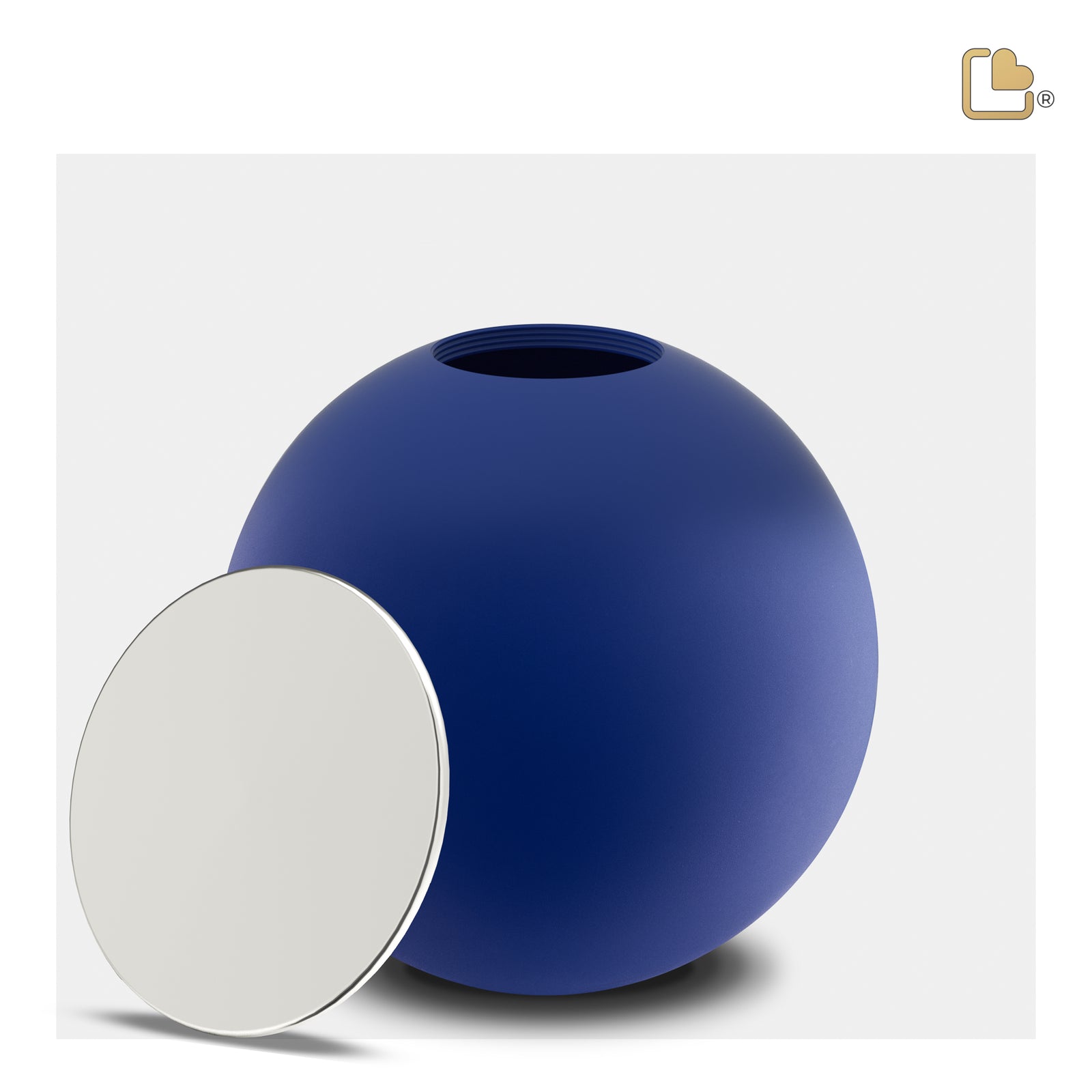 Crescent Sphere Standard Adult Urn Navy & Polished Silver