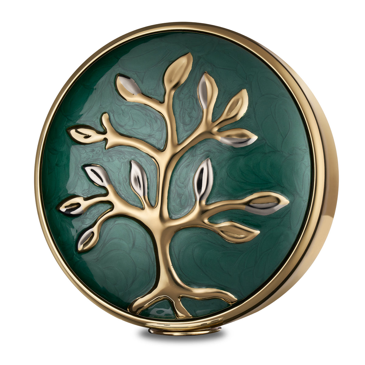 Tree of Love Standard Adult Urn Pearl Green & Polished Gold
