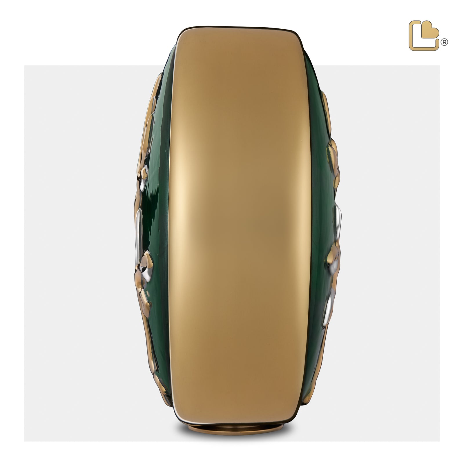 Tree of Love Standard Adult Urn Pearl Green & Polished Gold