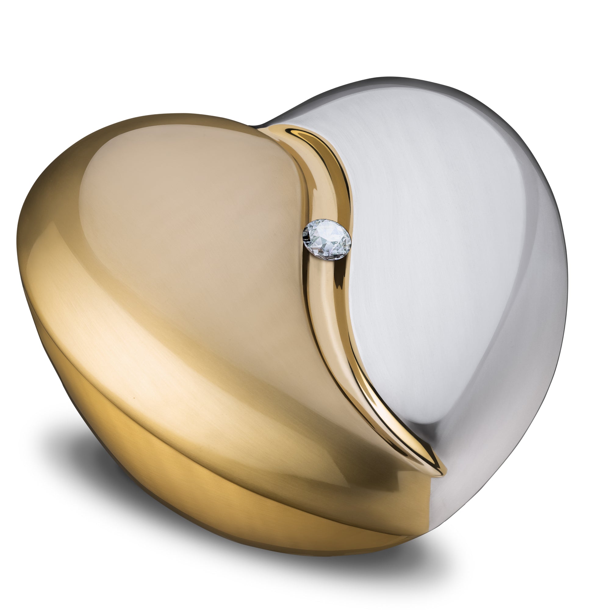 HeartFeltª Standard Adult Urn Brushed Gold With Crystal