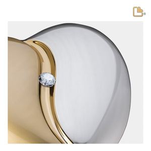 HeartFelt™ Standard Adult Urn Brushed Gold With Crystal