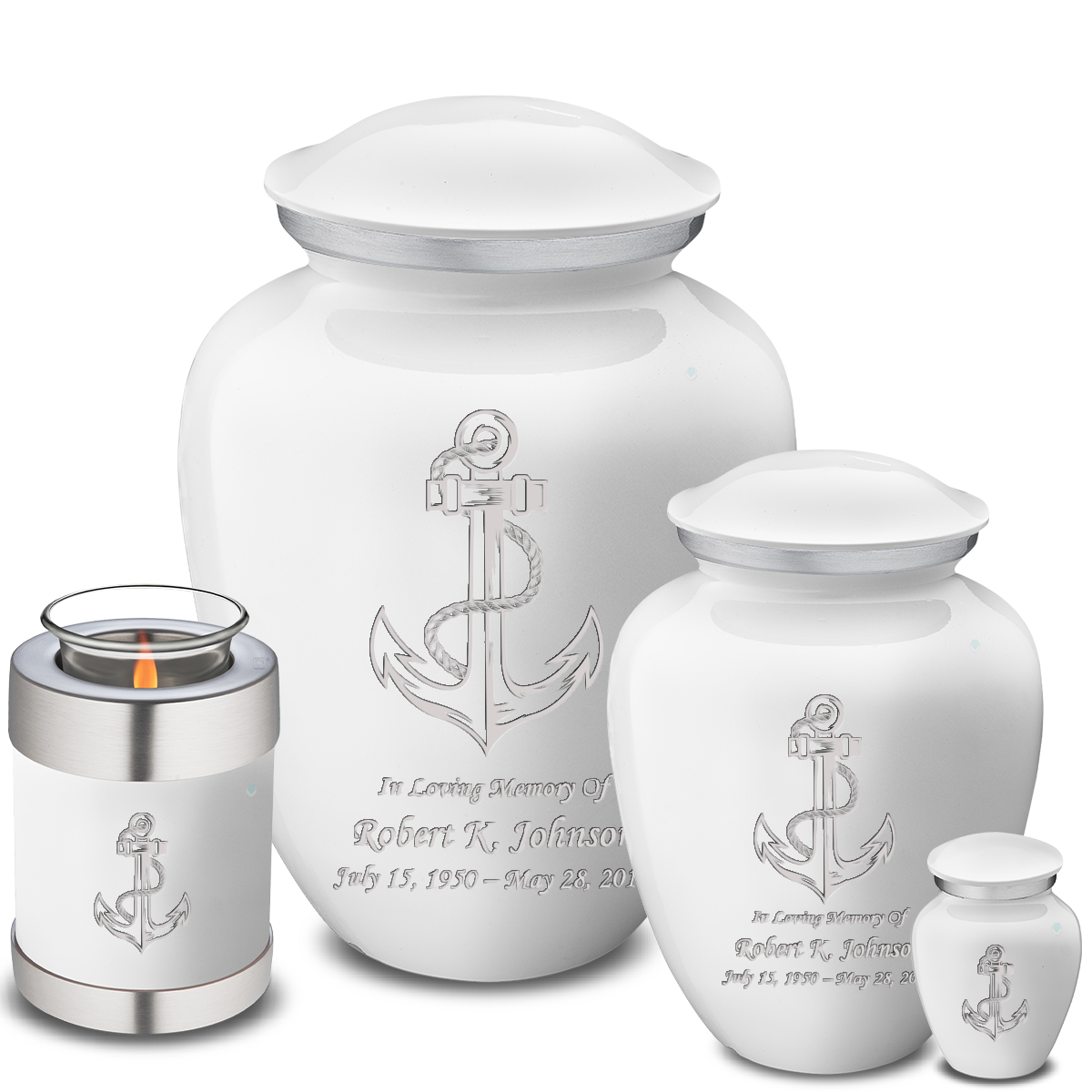 Keepsake Embrace White Anchor Cremation Urn