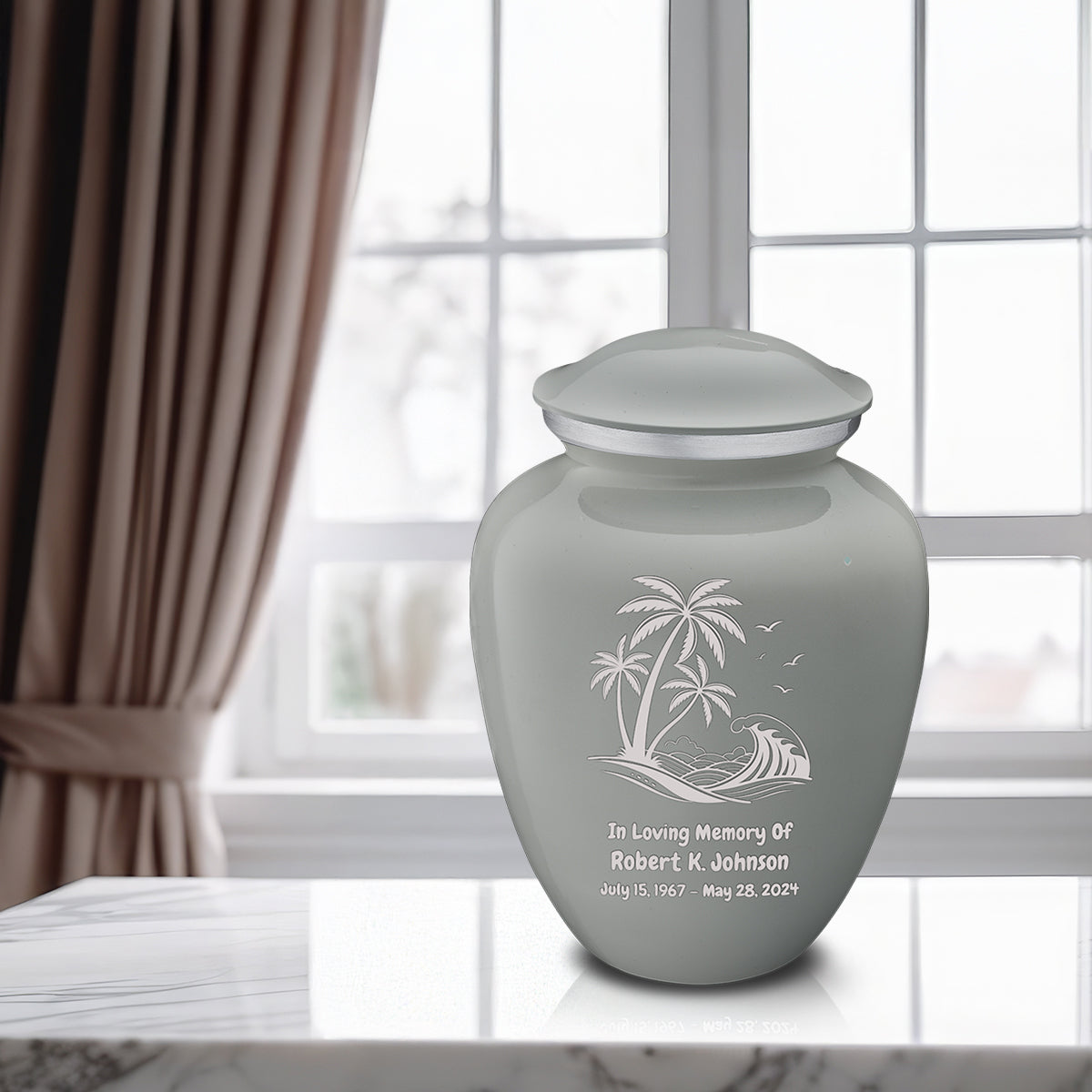 Adult Embrace Slate Grey Palm Beach Cremation Urn