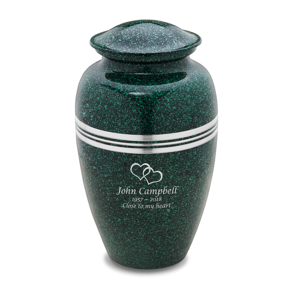 Adult Speckled Emerald Cremation Urn - COMFORT by LoveUrns