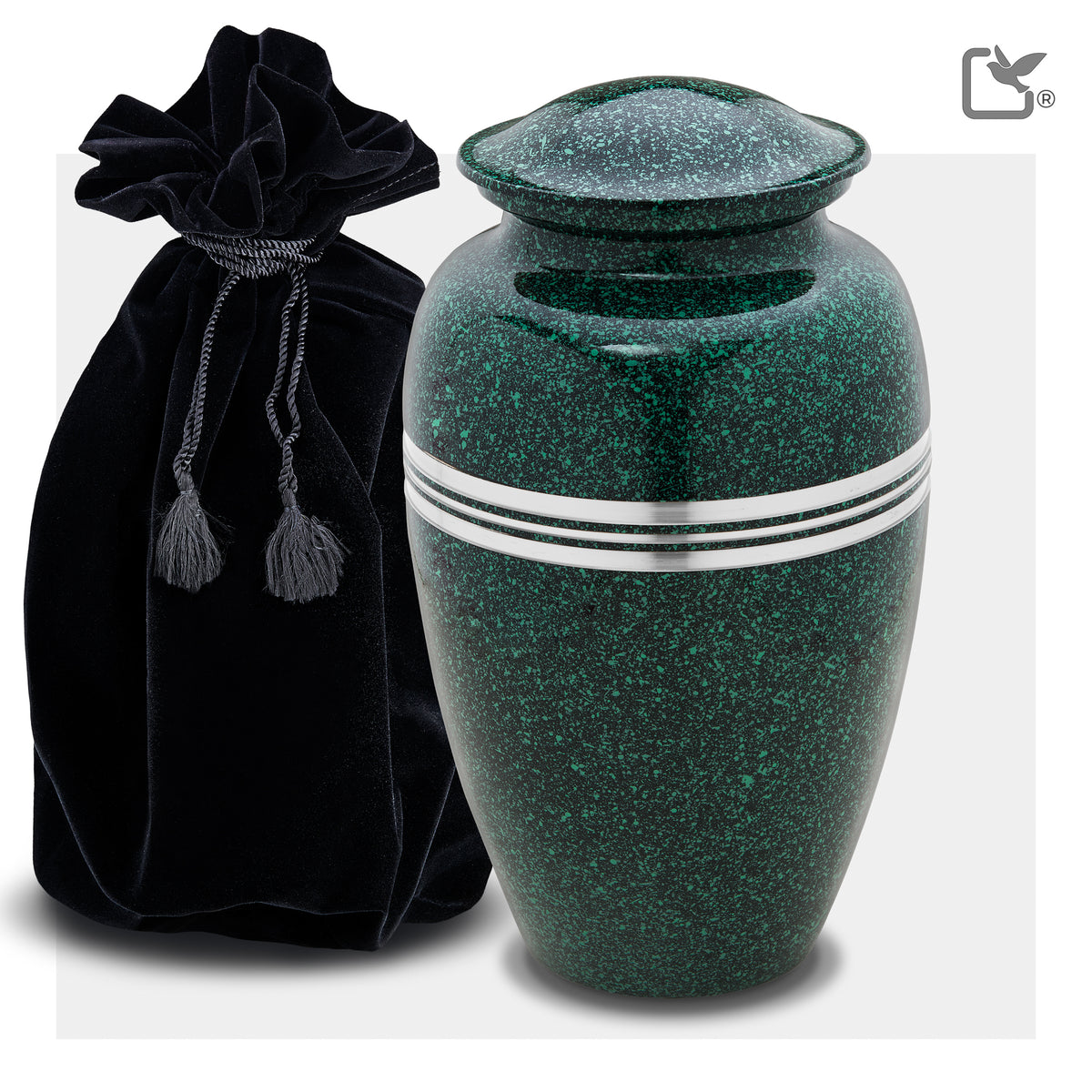 Adult Speckled Emerald Cremation Urn - COMFORT by LoveUrns