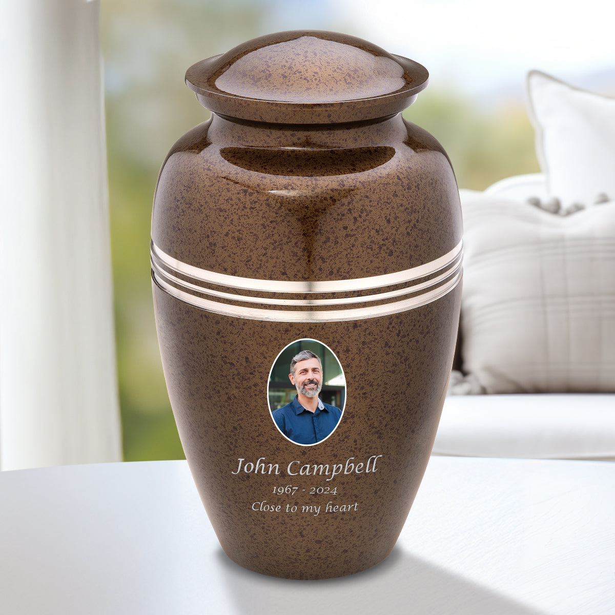 Adult Speckled Auburn Portrait Cremation Urn - COMFORT by LoveUrns