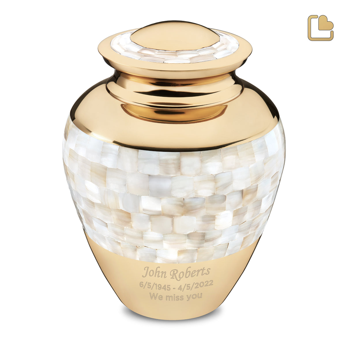 Adult Mother of Pearl Cremation Urn - COMFORT by LoveUrns