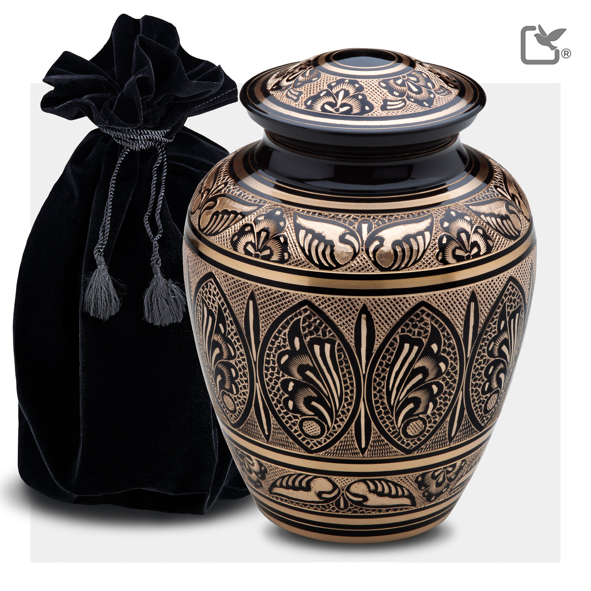 Adult Black & Gold Cremation Urn - COMFORT by LoveUrns