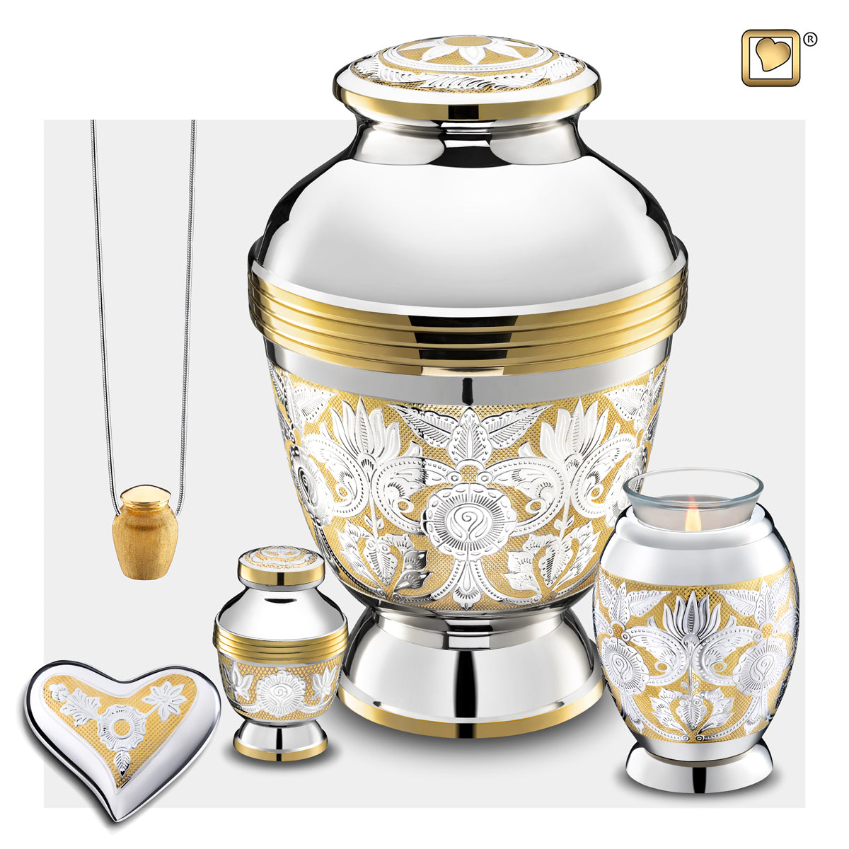 Tealight Ornate Floral Cremation Urn - COMFORT by LoveUrns