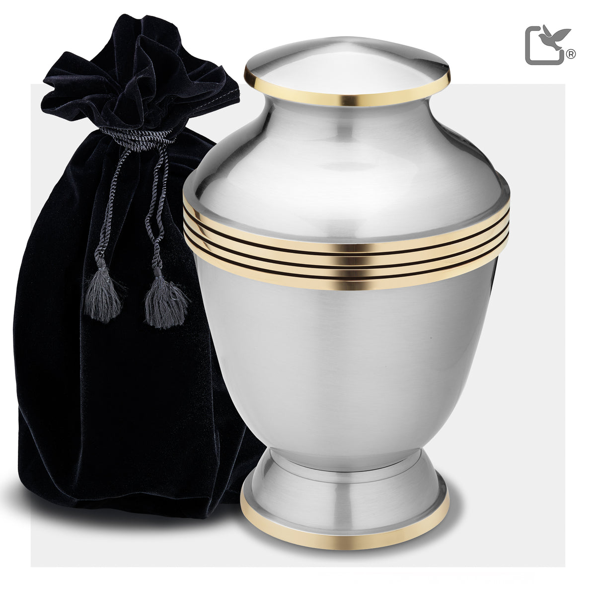 Adult Elegant Pewter Cremation Urn - COMFORT by LoveUrns