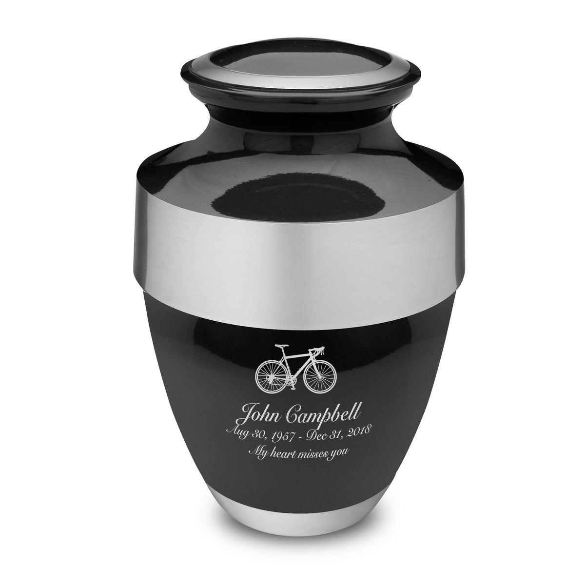 Espana Standard Adult Urn Midnight & Brushed Pewter - COMFORT by LoveUrns