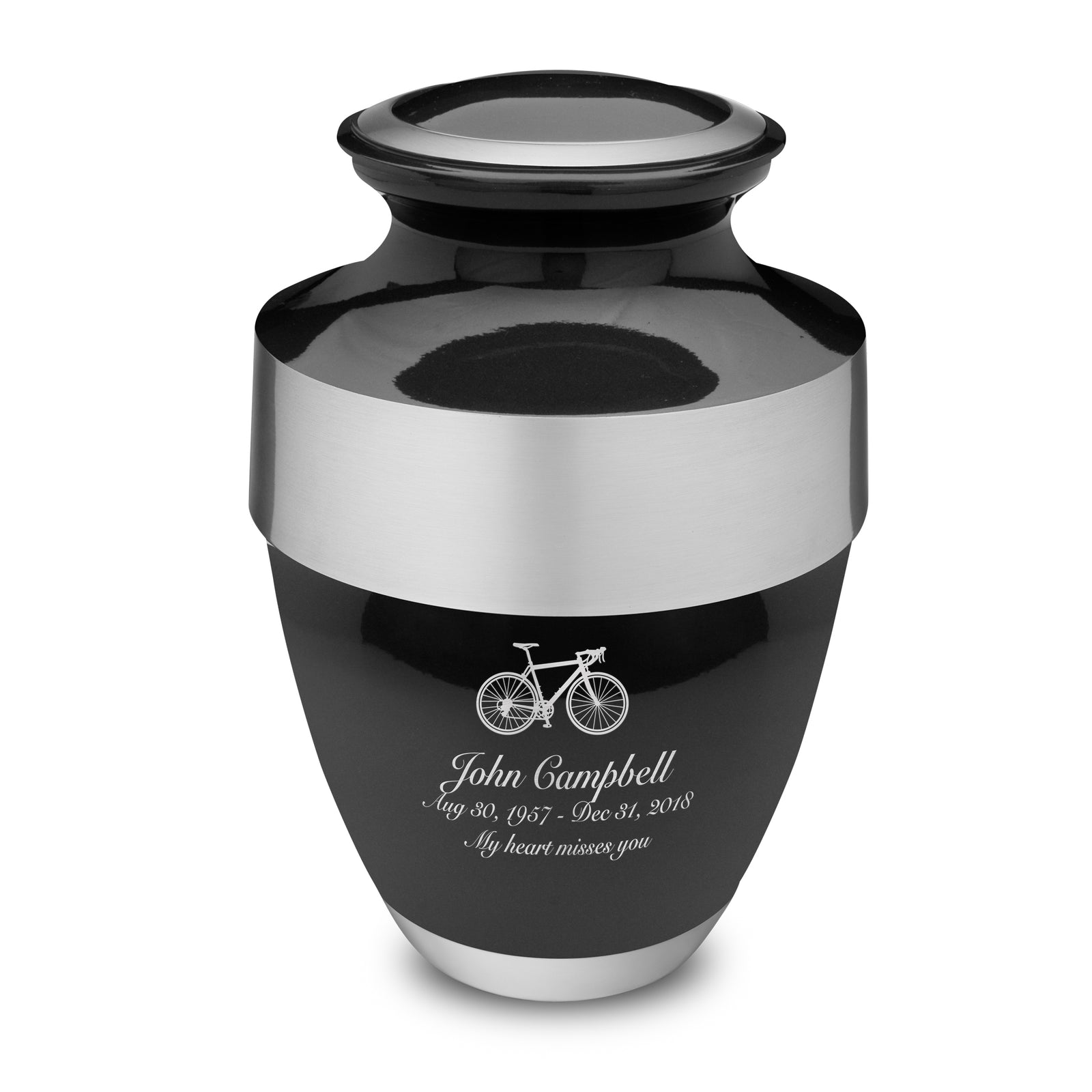 Espana Standard Adult Urn Midnight & Brushed Pewter - COMFORT by LoveUrns