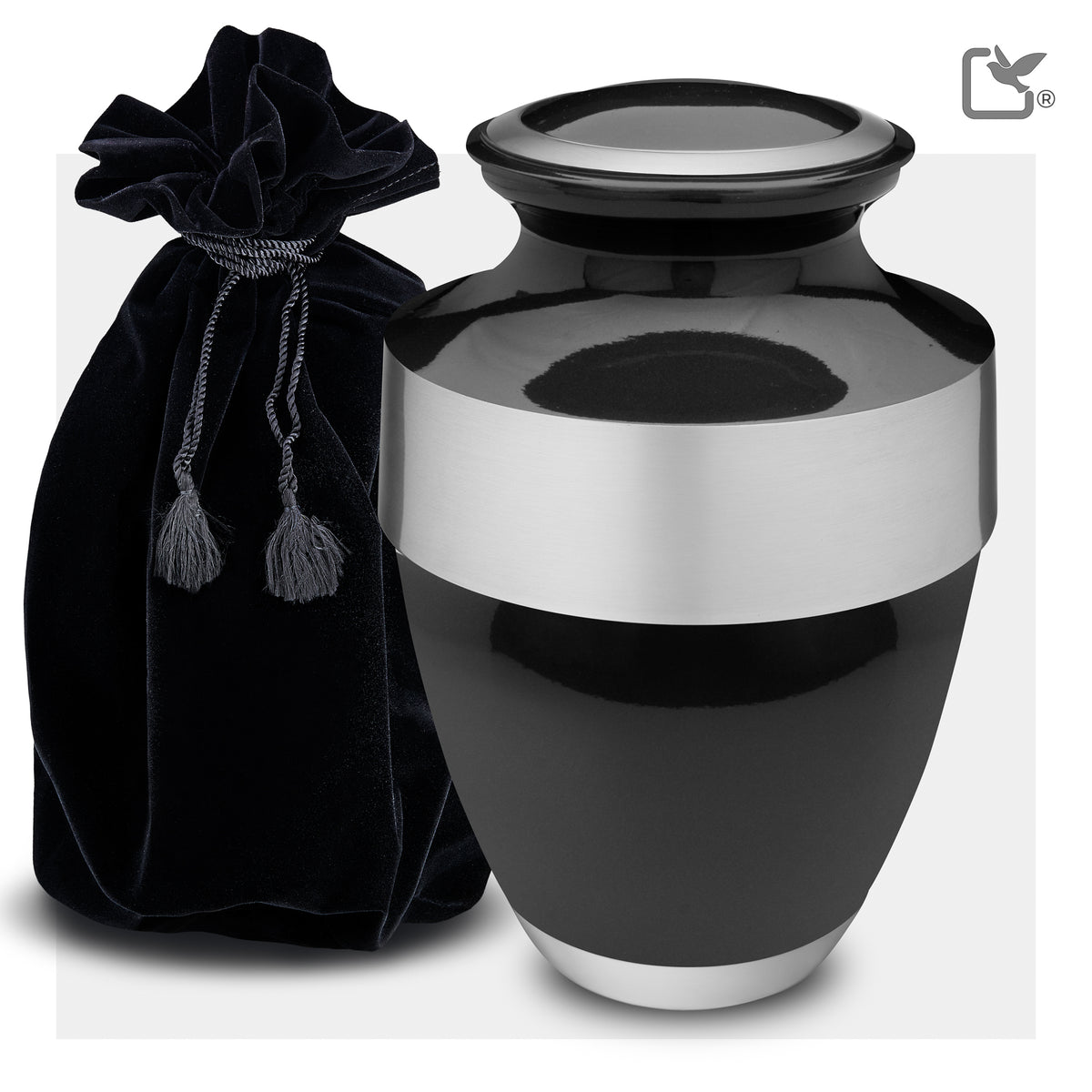Espana Standard Adult Urn Midnight & Brushed Pewter - COMFORT by LoveUrns