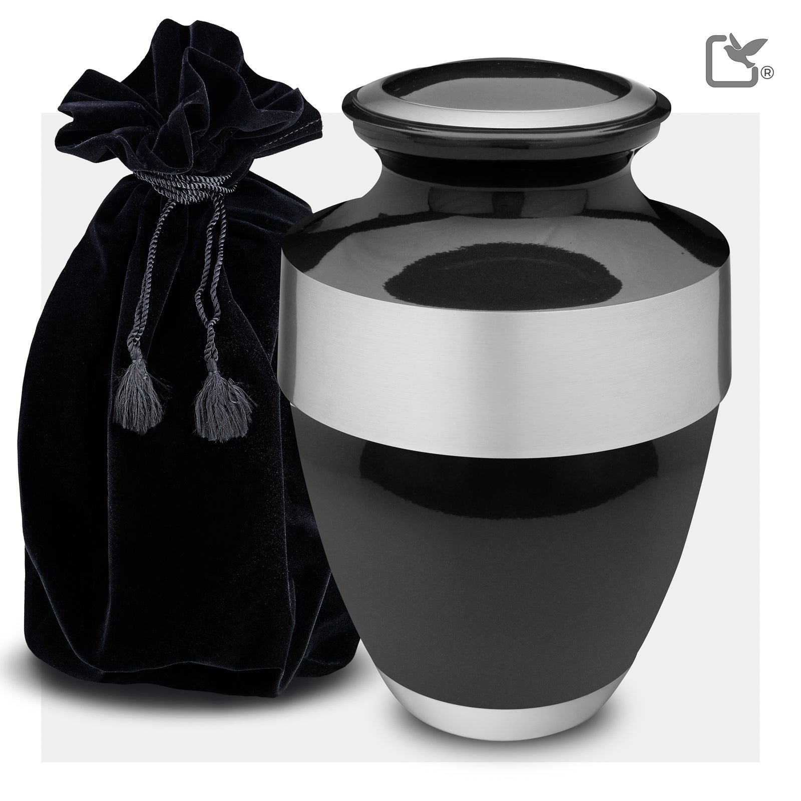 Espana Standard Adult Urn Midnight & Brushed Pewter - COMFORT by LoveUrns