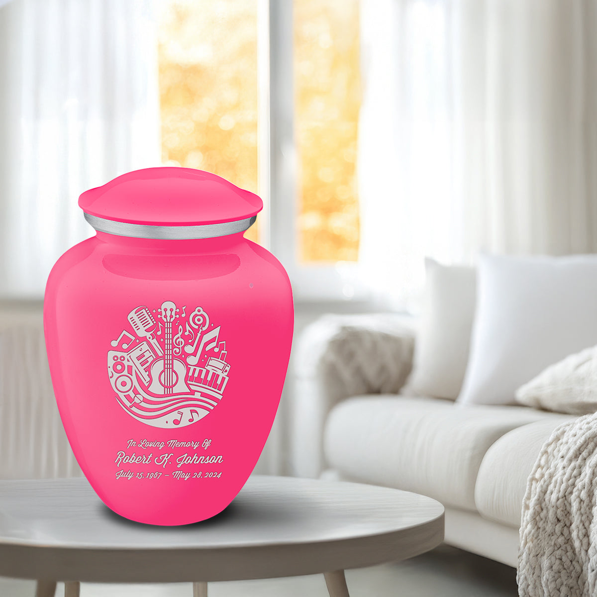 Adult Embrace Bright Pink Music Cremation Urn