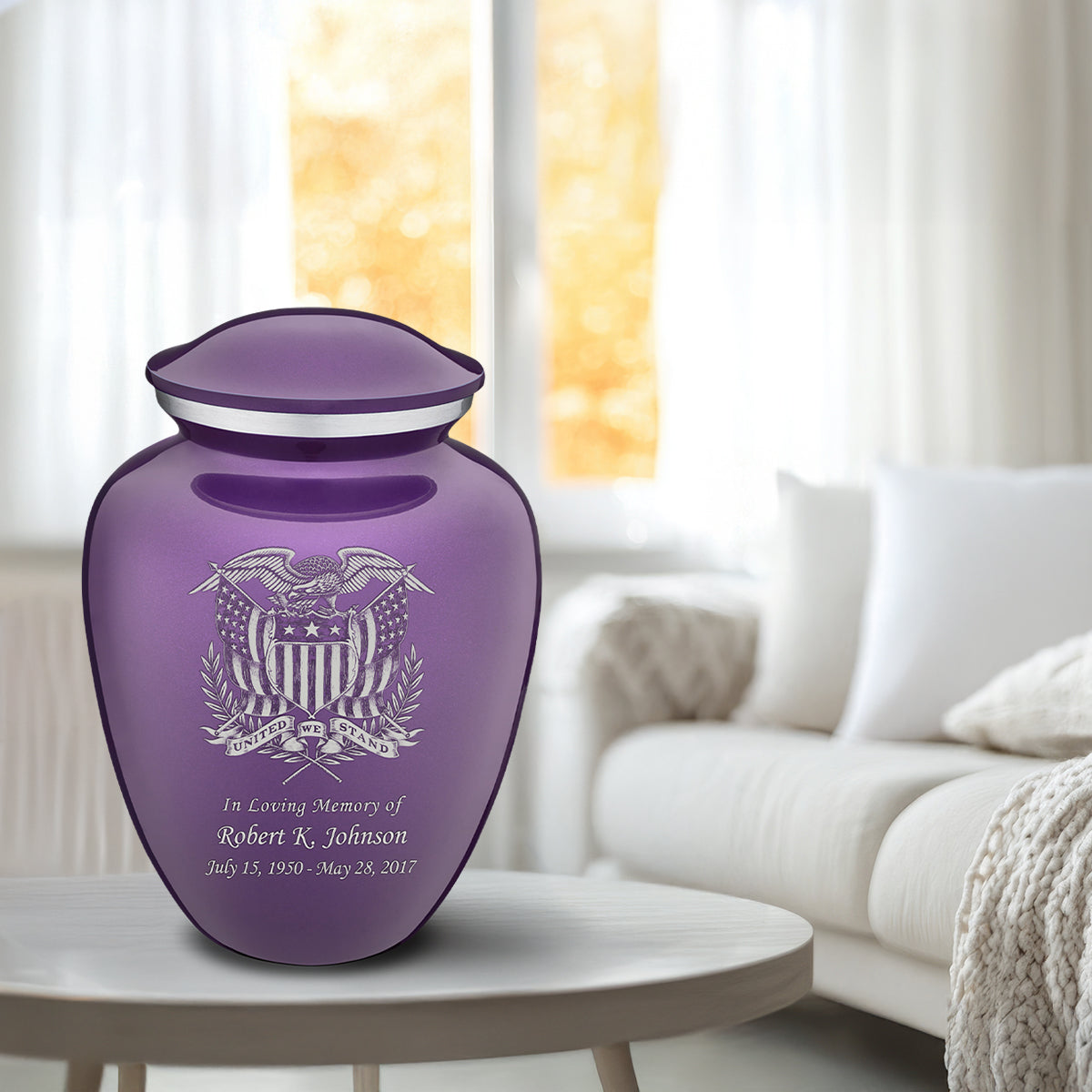 Adult Embrace Purple American Glory Cremation Urn