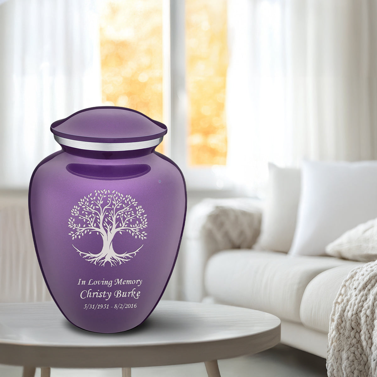 Adult Embrace Purple Tree of Life Cremation Urn
