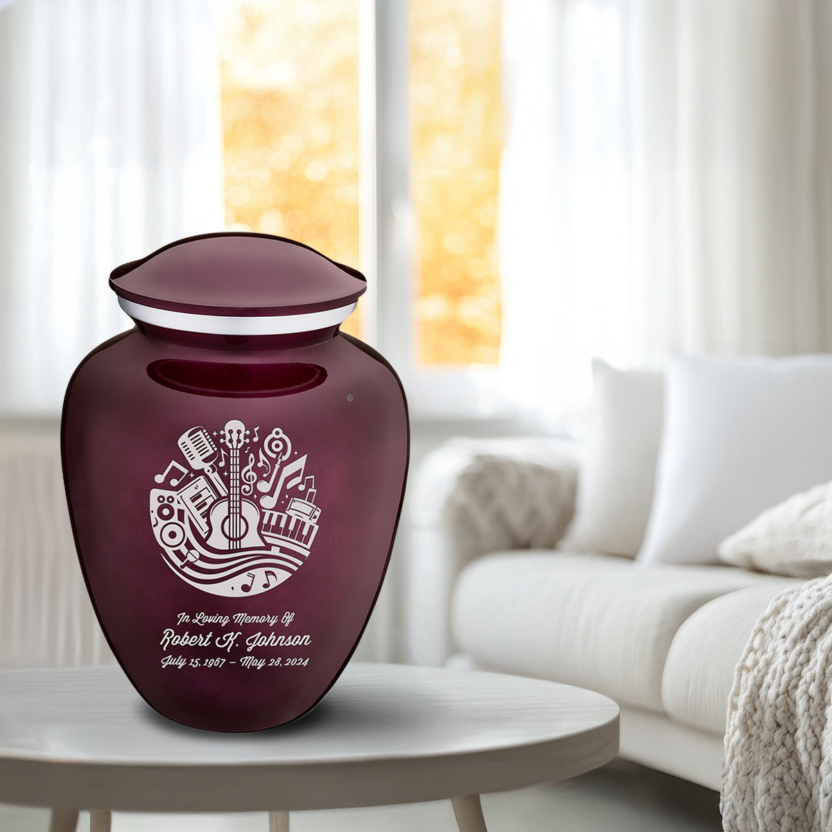 Adult Embrace Cherry Purple Music Cremation Urn