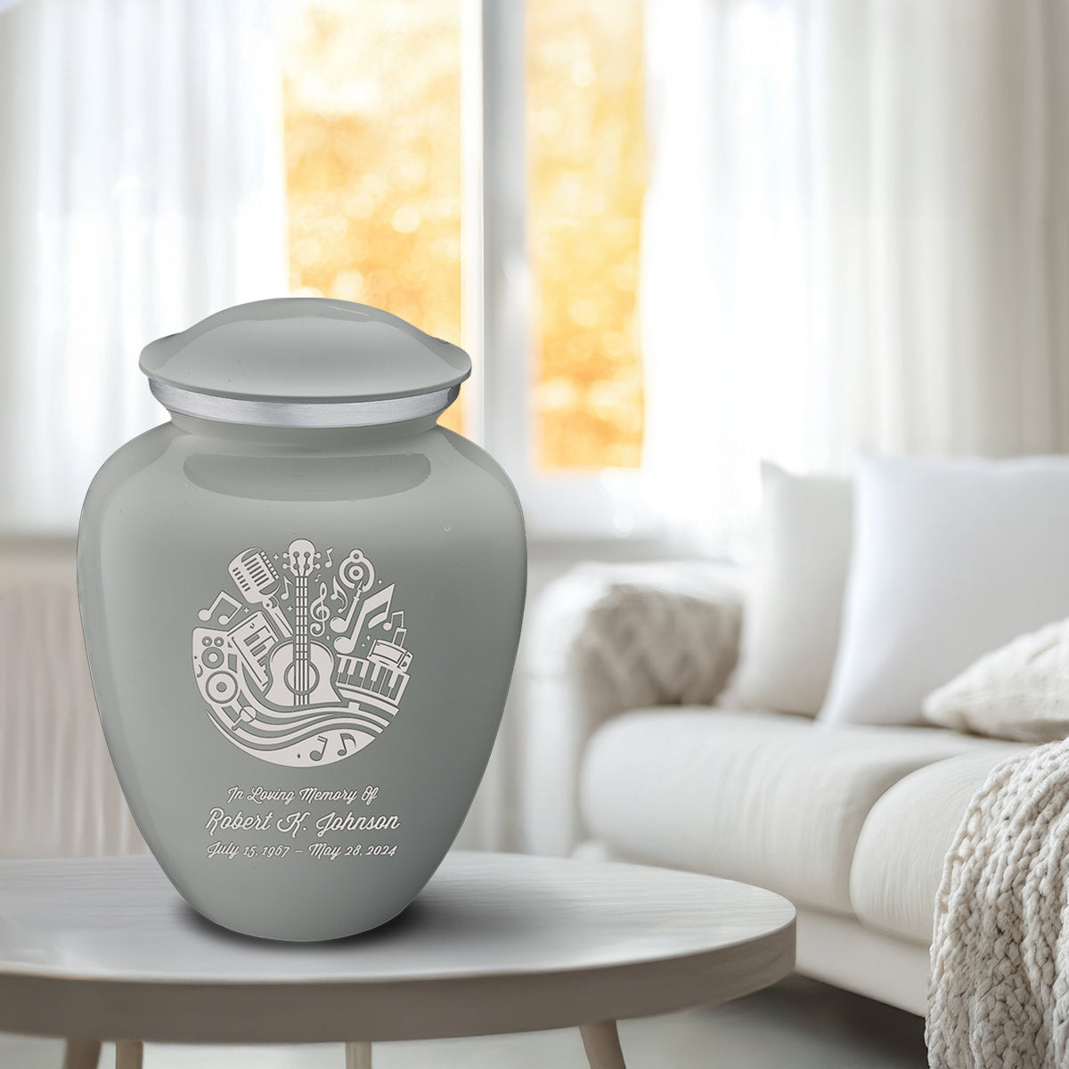 Adult Embrace Slate Grey Music Cremation Urn