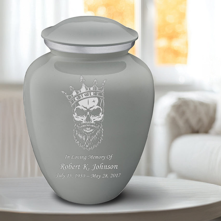 Adult Embrace Slate Grey Skull Cremation Urn