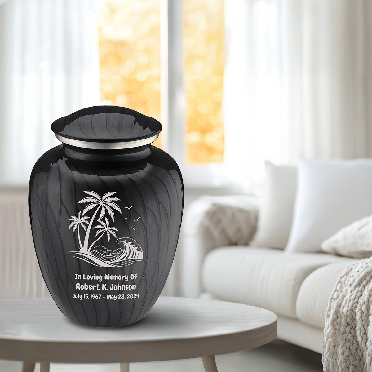 Adult Embrace Pearl Black Palm Beach Cremation Urn
