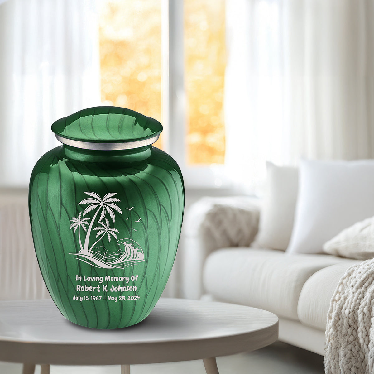 Adult Embrace Pearl Green Palm Beach Cremation Urn