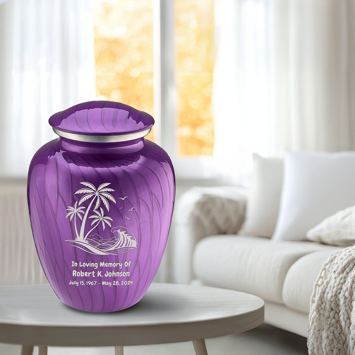 Adult Embrace Pearl Purple Palm Beach Cremation Urn