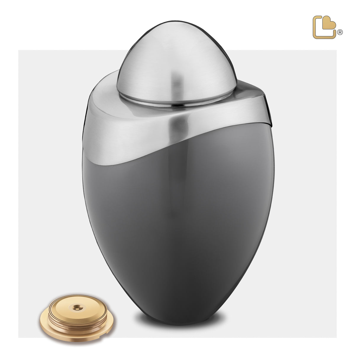 Amore Standard Adult Urn French Grey & Brushed Pewter