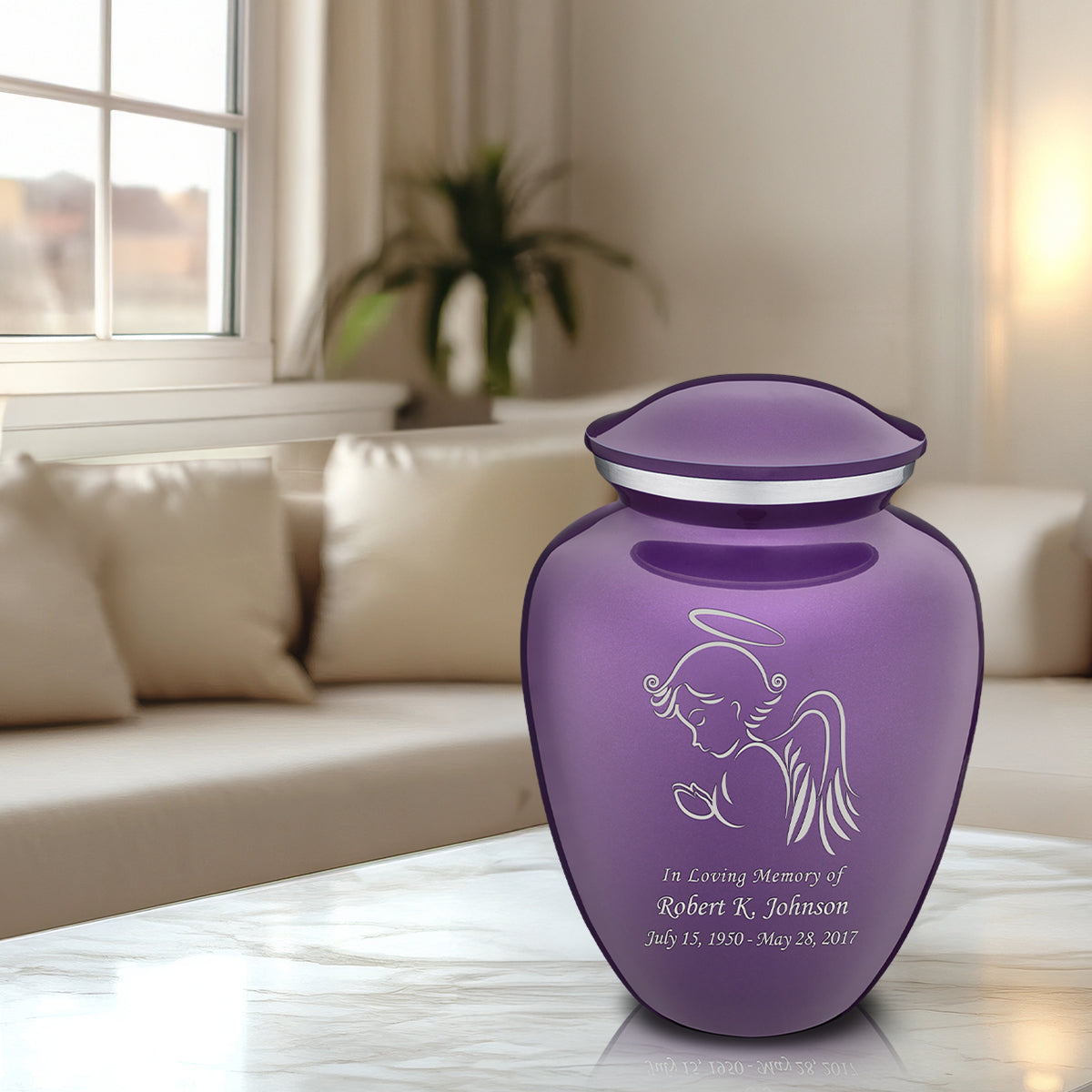 Adult Embrace Purple Angel Cremation Urn