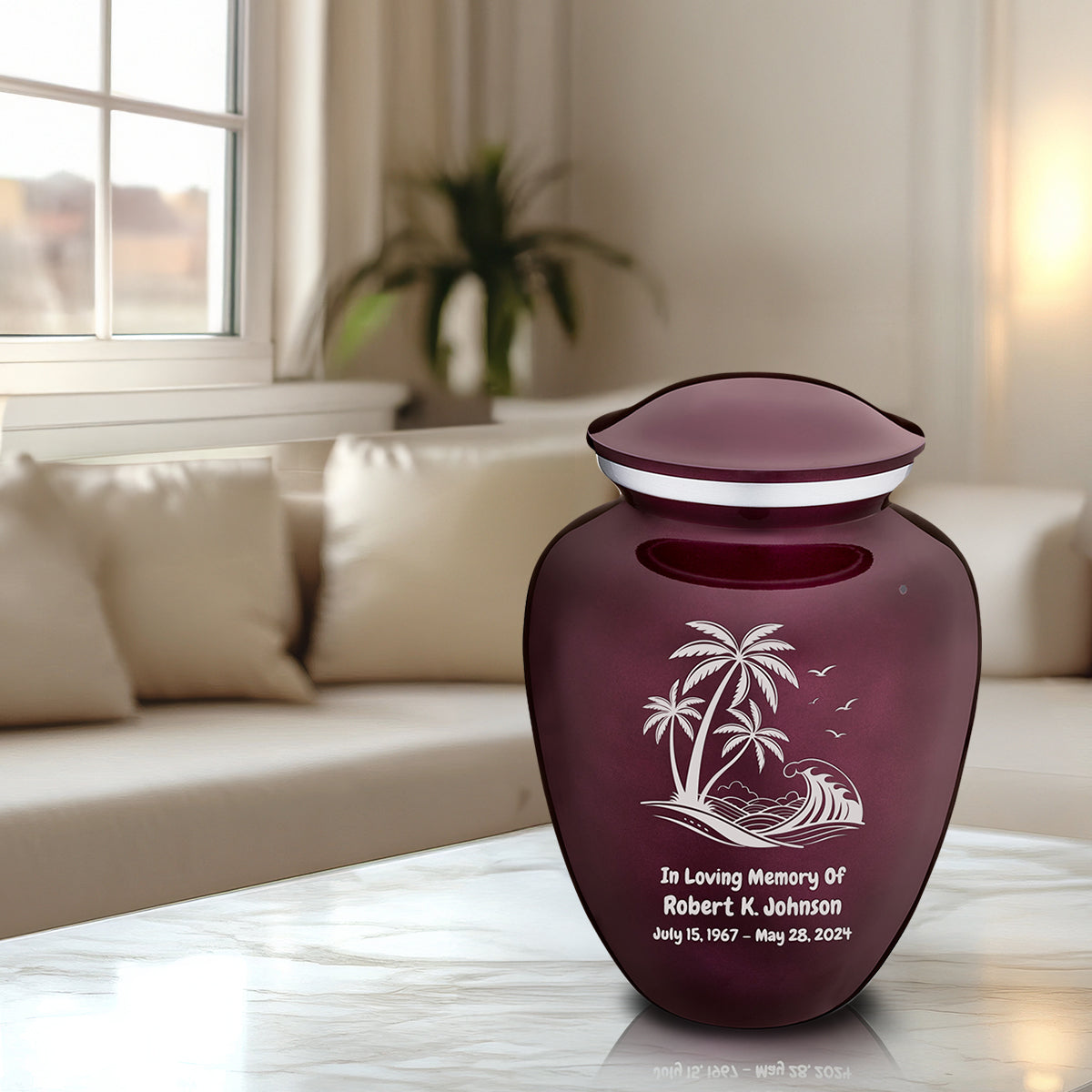 Adult Embrace Cherry Purple Palm Beach Cremation Urn