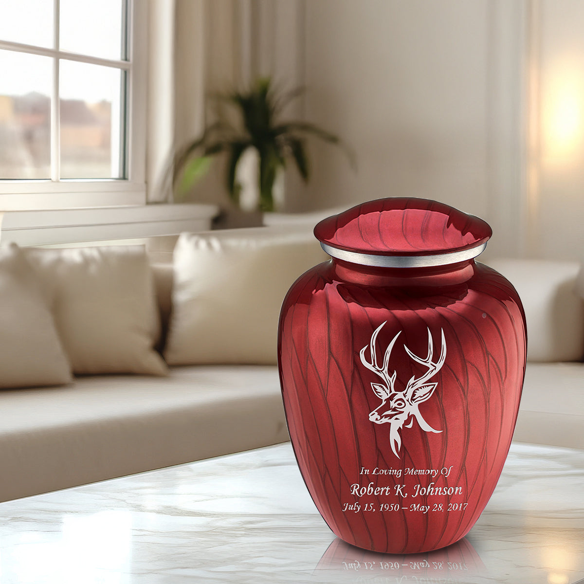 Adult Embrace Pearl Candy Red Deer Cremation Urn