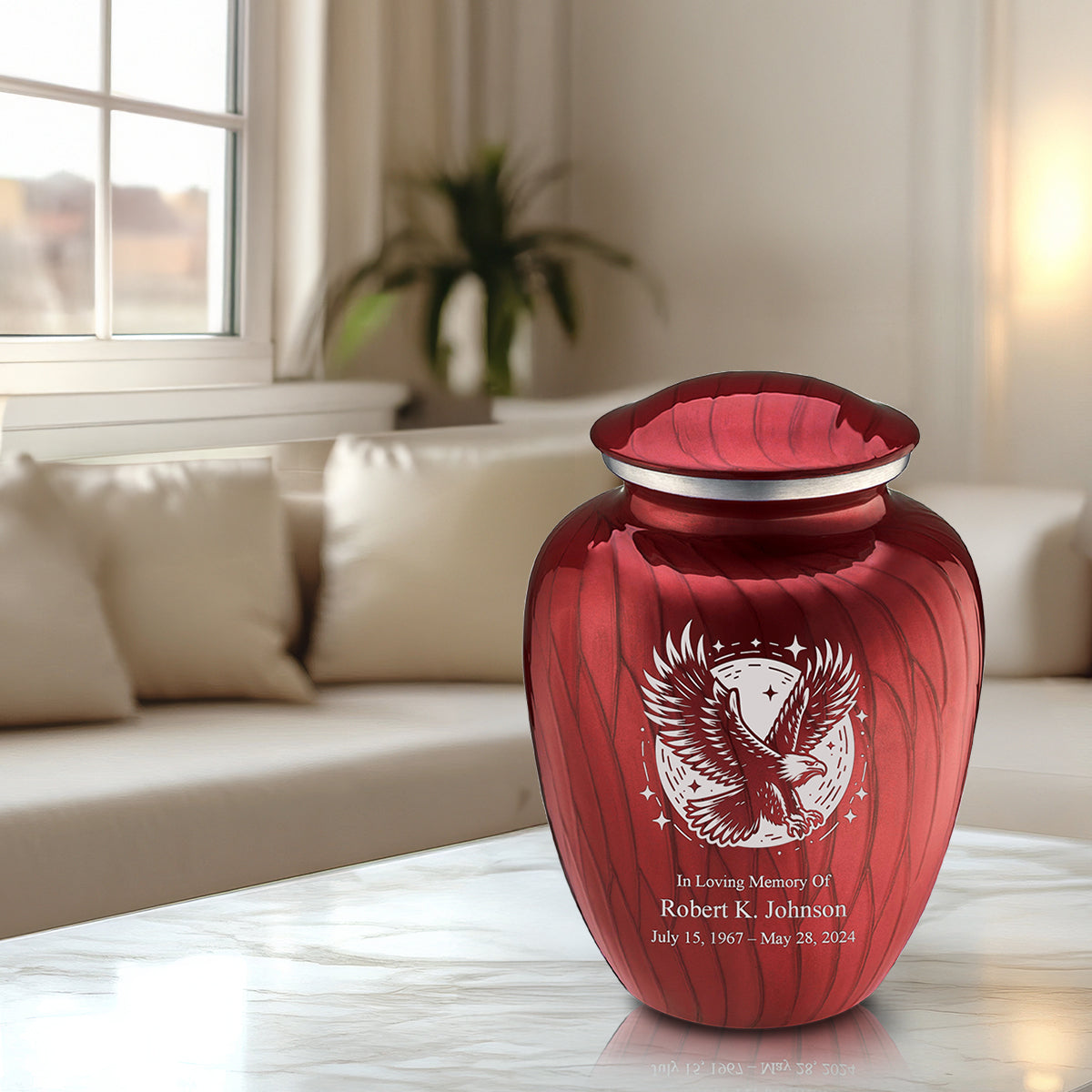Adult Embrace Pearl Candy Red Flying Eagle Cremation Urn