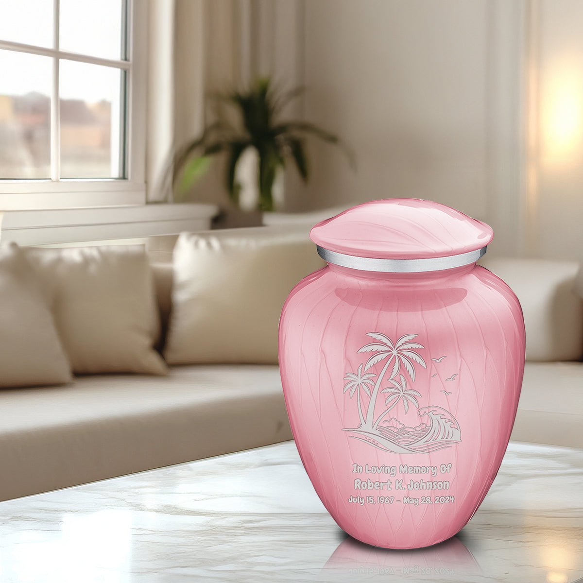 Adult Embrace Pearl Pink Palm Beach Cremation Urn