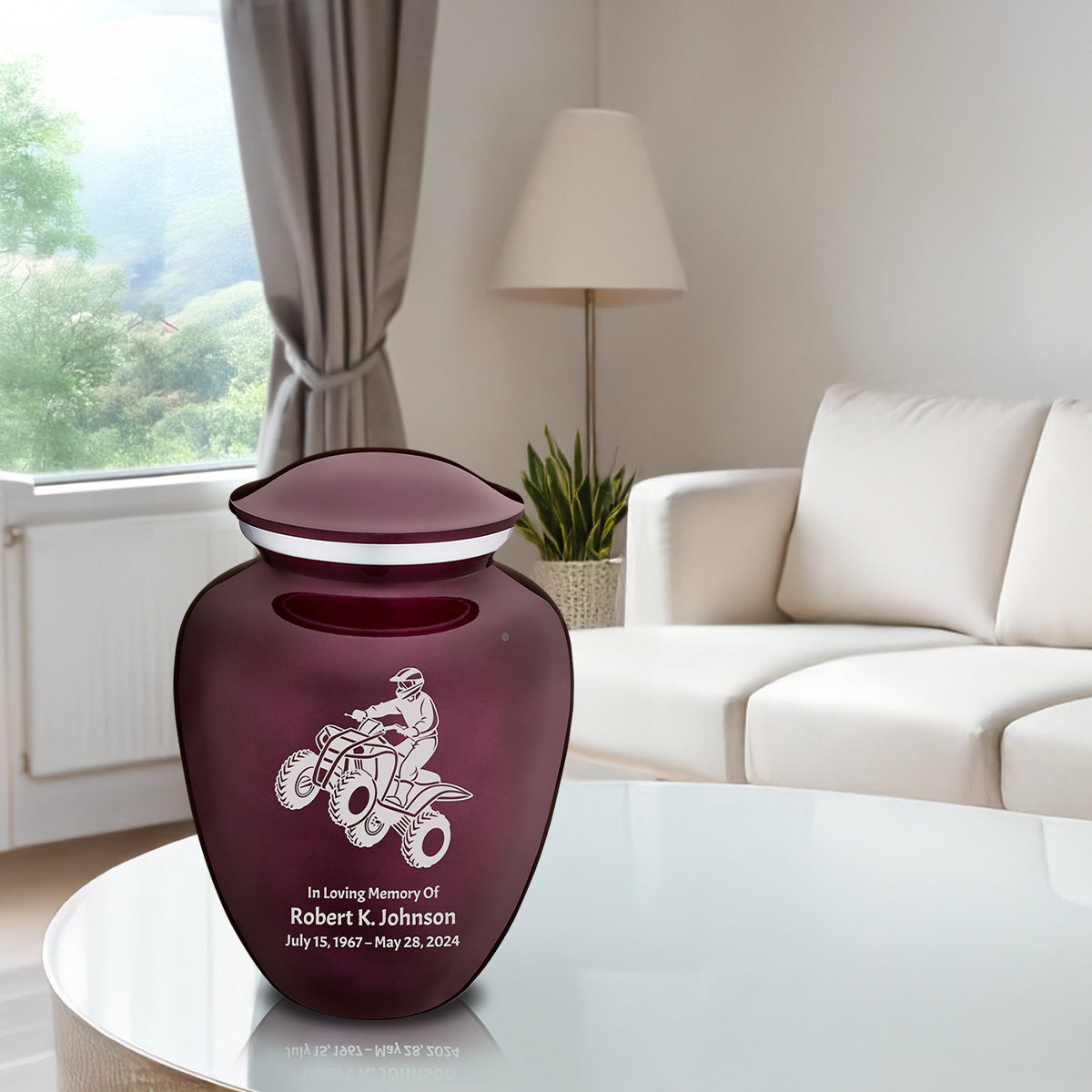 Adult Embrace Cherry Purple ATV Cremation Urn