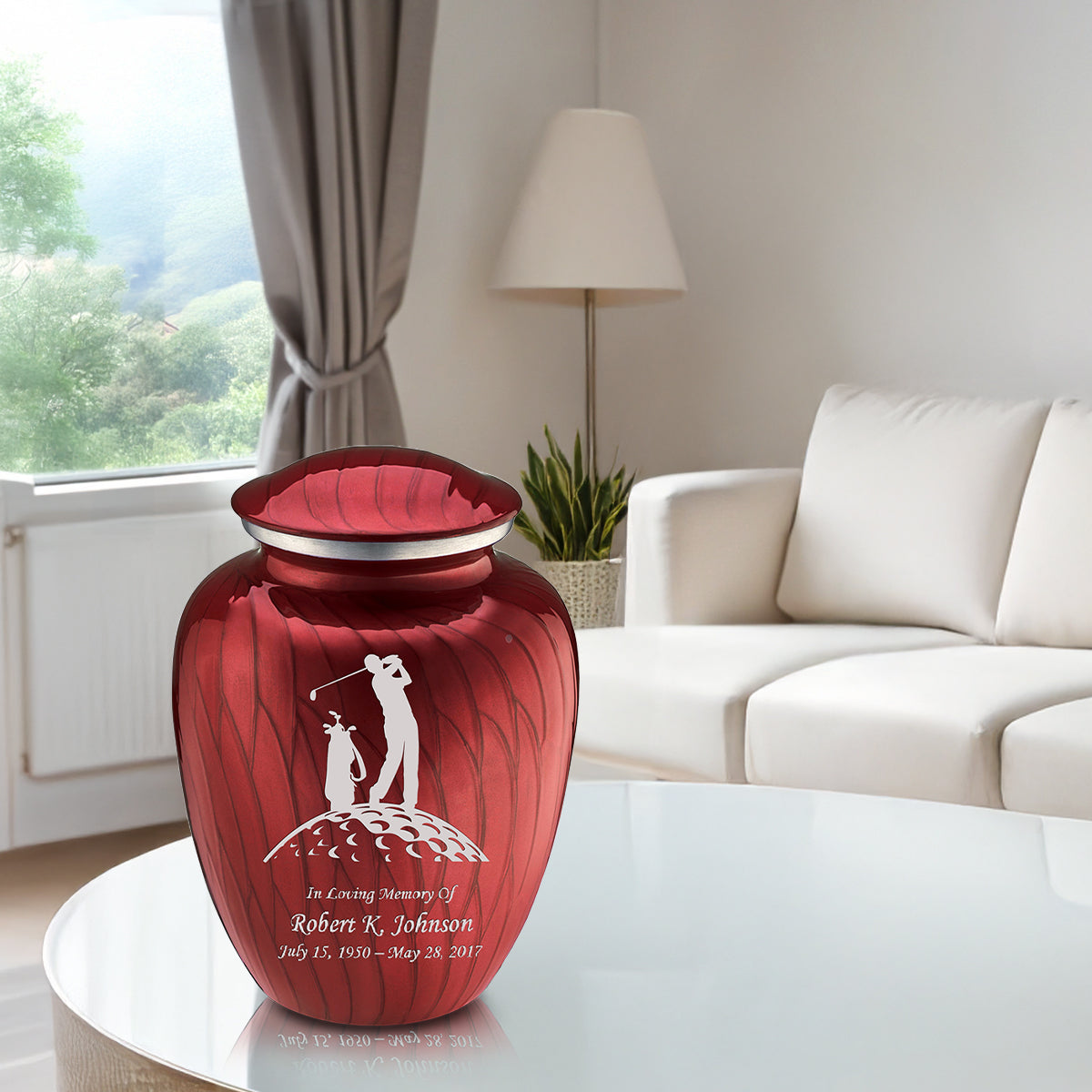 Adult Embrace Pearl Candy Red Golf Cremation Urn