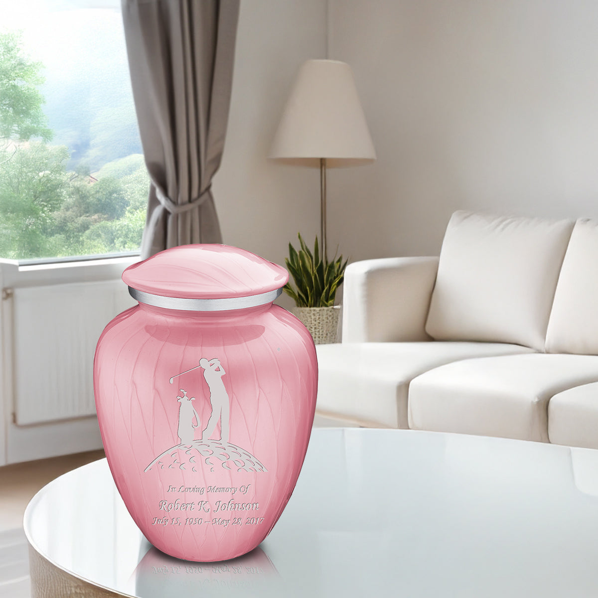 Adult Embrace Pearl Pink Golf Cremation Urn