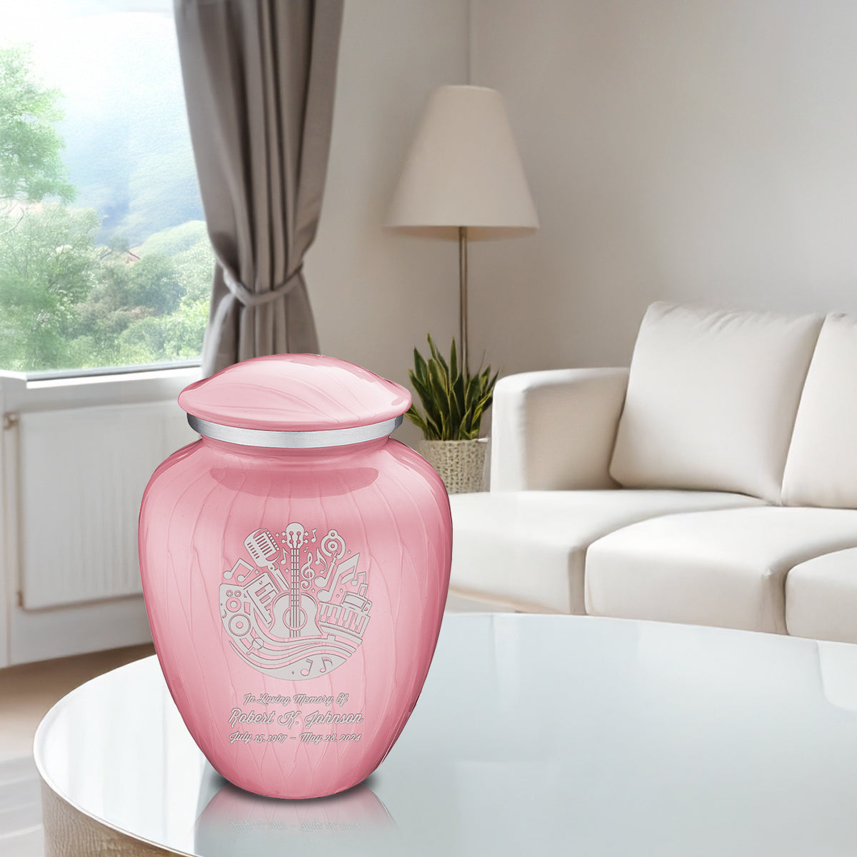 Adult Embrace Pearl Pink Music Cremation Urn