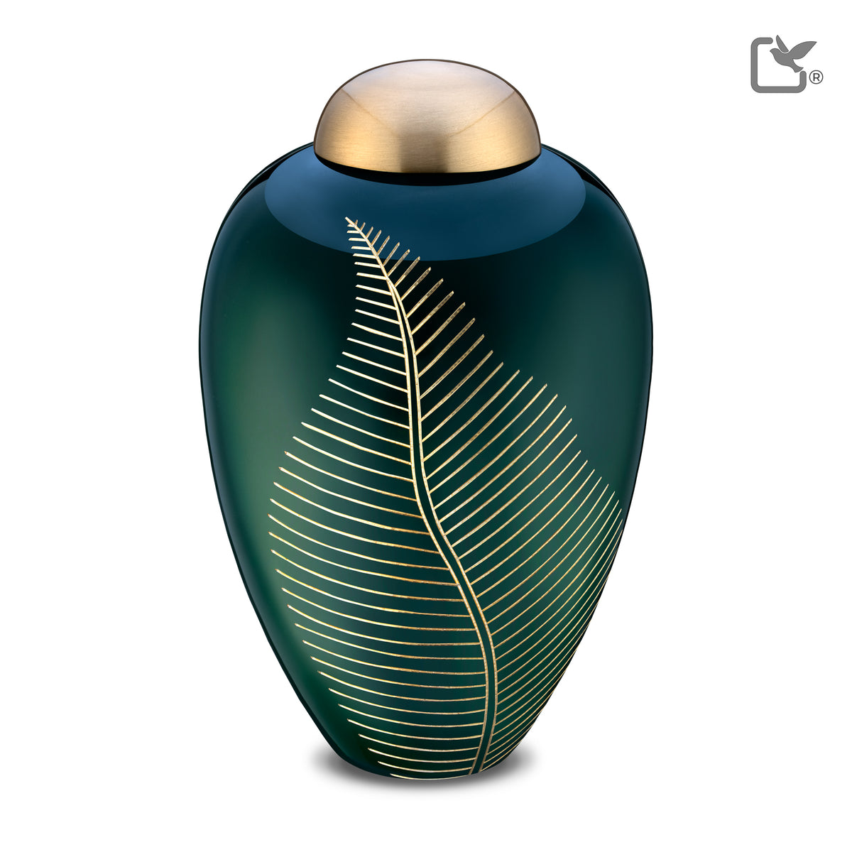 Adult Emerald Leaf Portrait Cremation Urn - COMFORT by LoveUrns