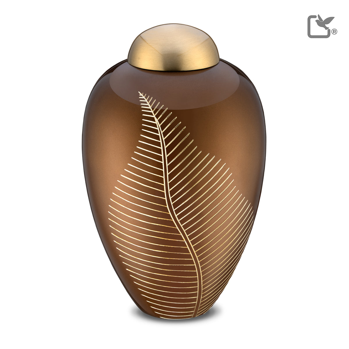 Adult Bronze Leaf Portrait Cremation Urn - COMFORT by LoveUrns