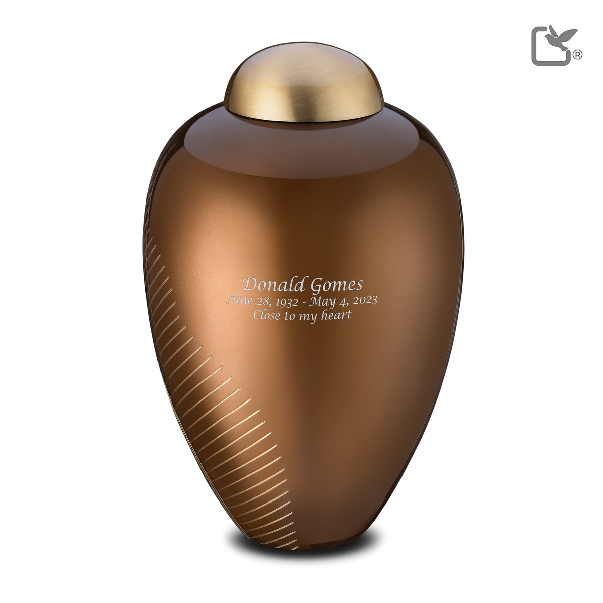 Adult Bronze Leaf Cremation Urn - COMFORT by LoveUrns