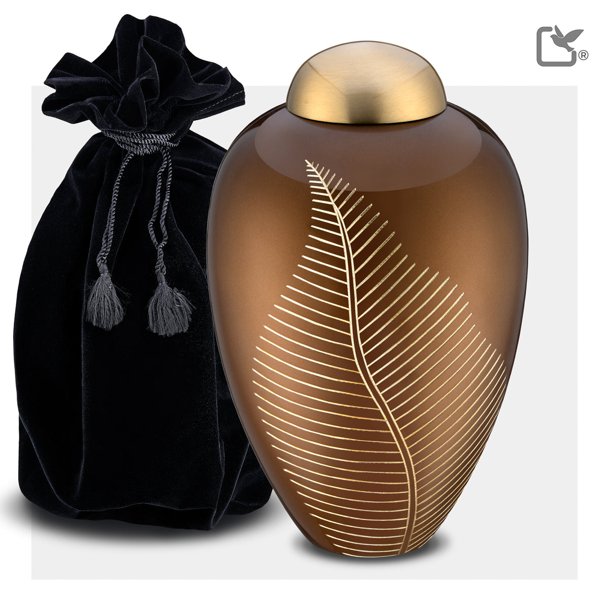 Adult Bronze Leaf Cremation Urn - COMFORT by LoveUrns