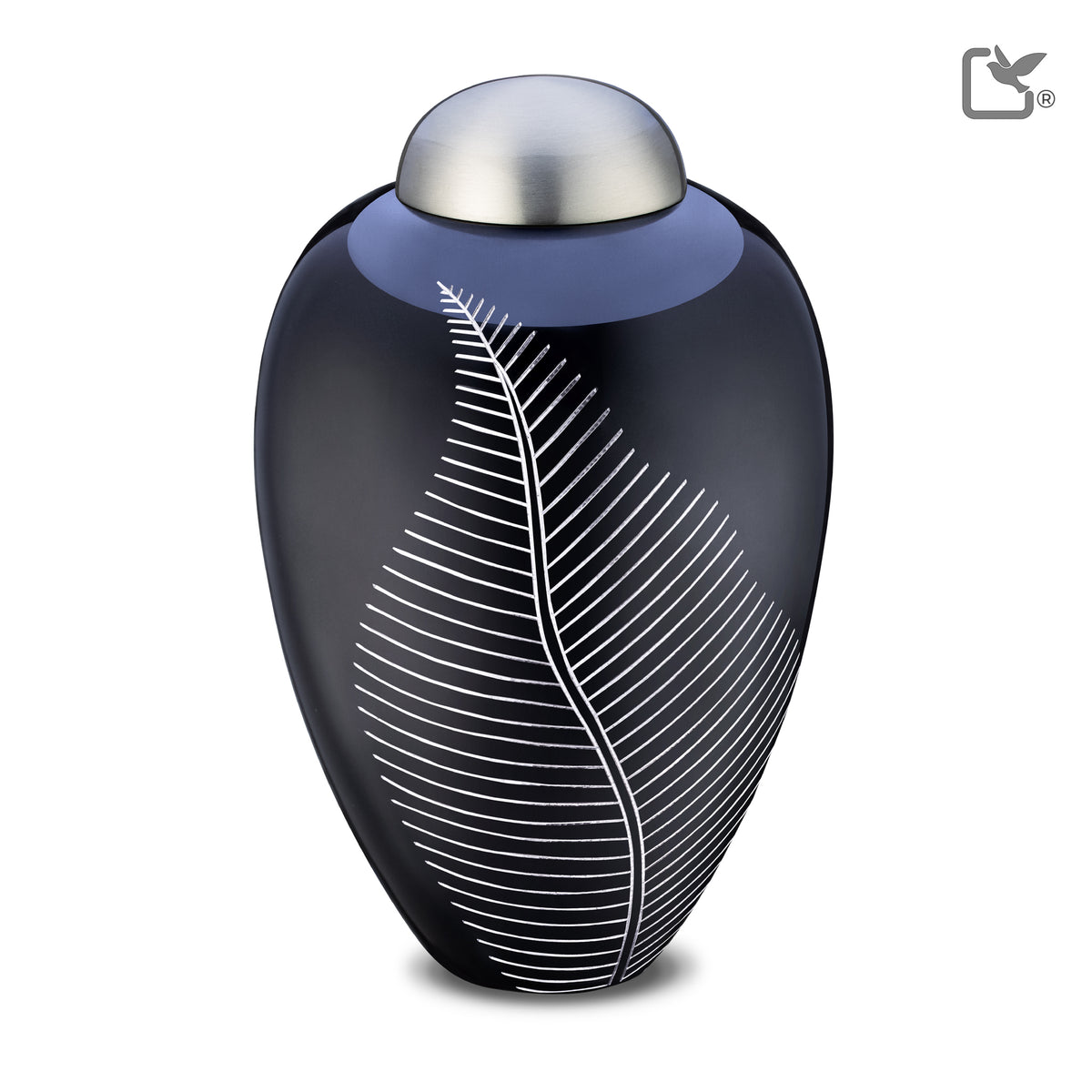 Adult Midnight Leaf Portrait Cremation Urn - COMFORT by LoveUrns