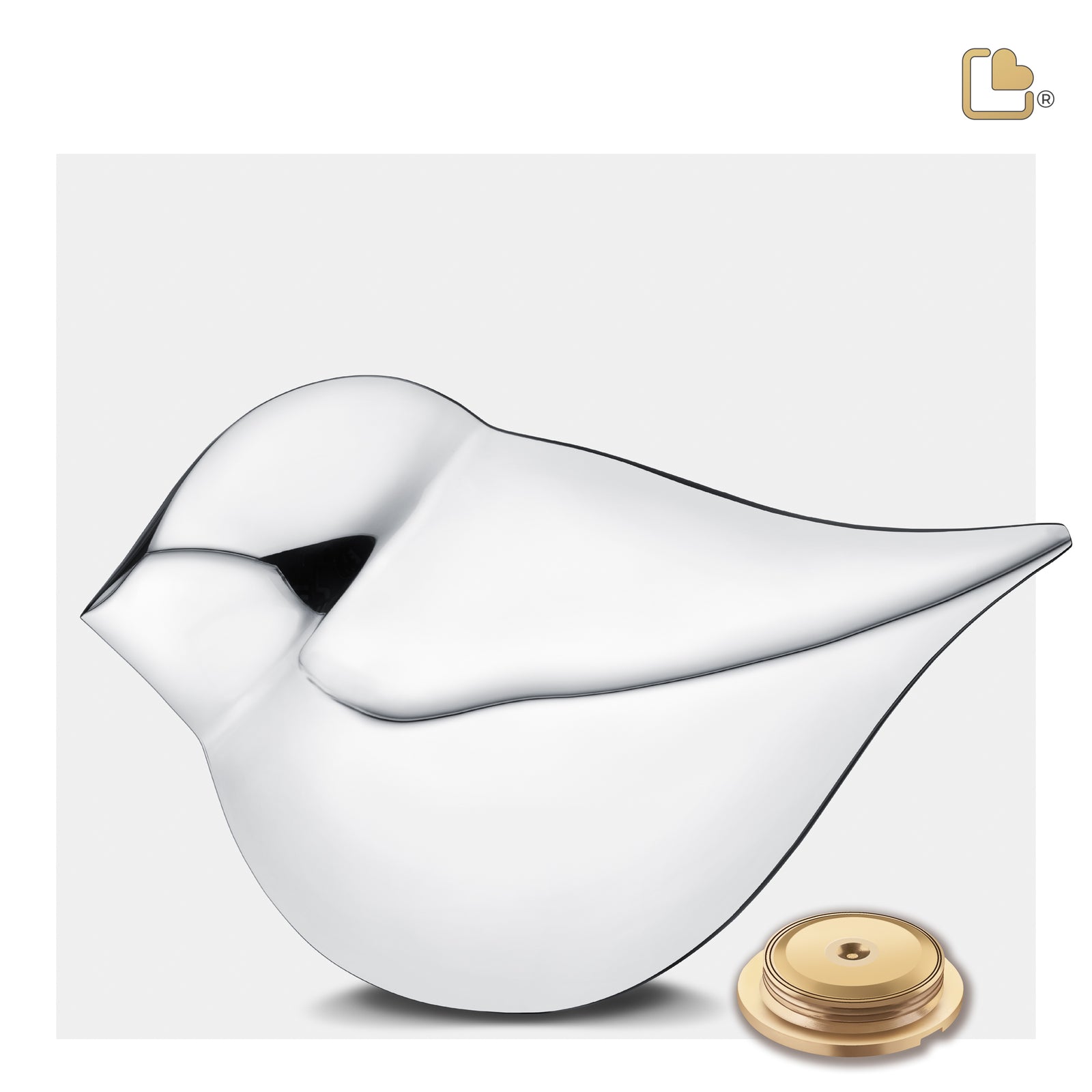Adult Silver SoulBird Companion Cremation Urn - Set of 2