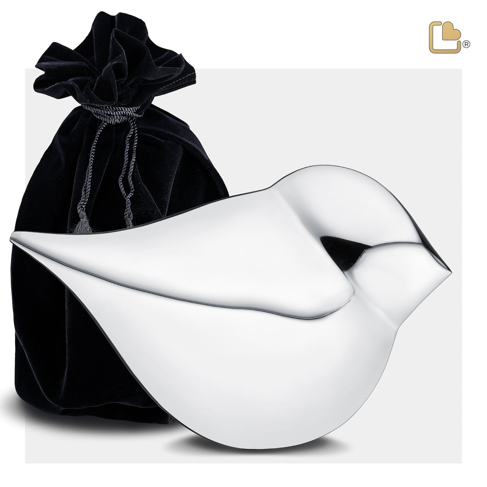 Adult Silver SoulBird Companion Cremation Urn - Set of 2
