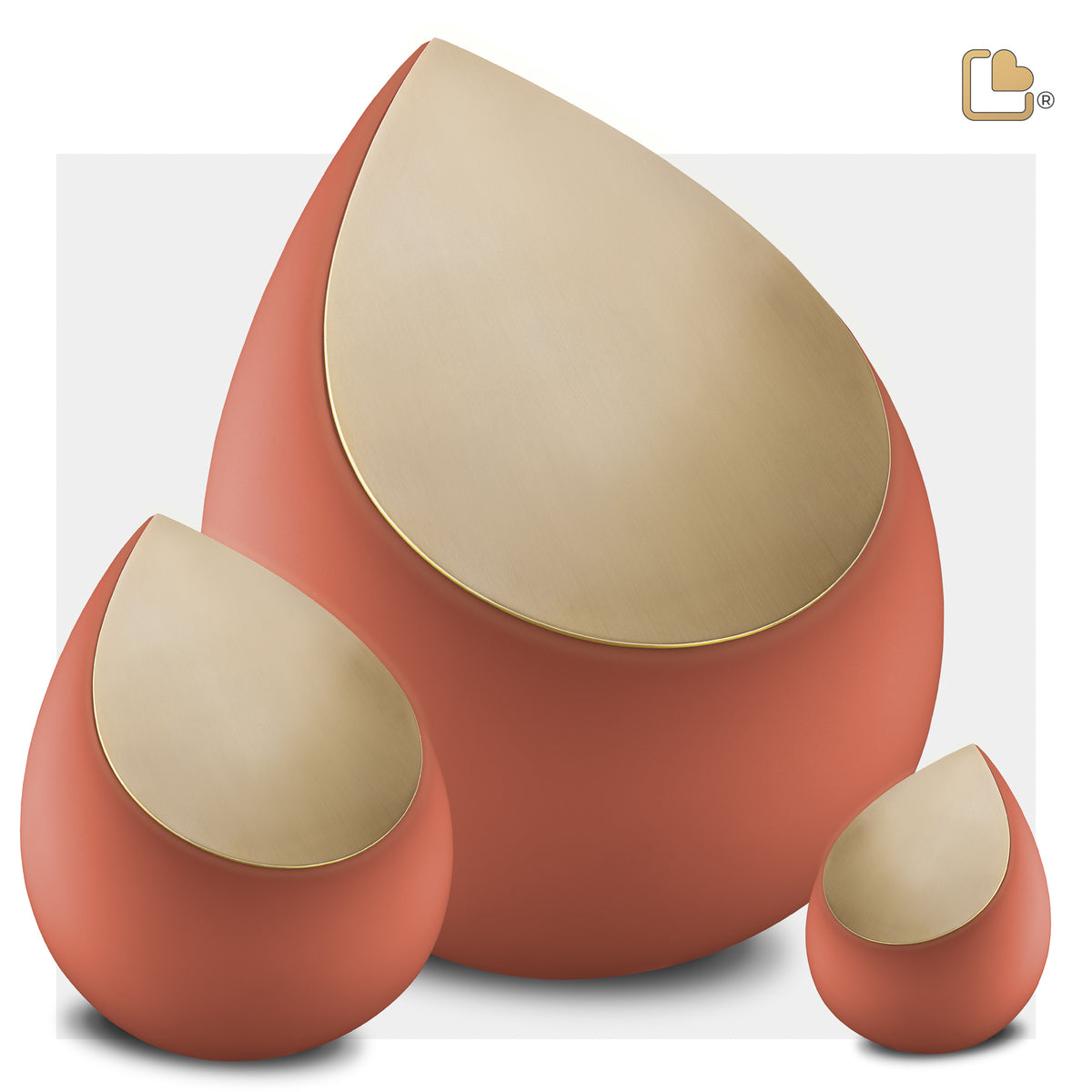 Drop Standard Adult Urn Terracotta & Brushed Gold