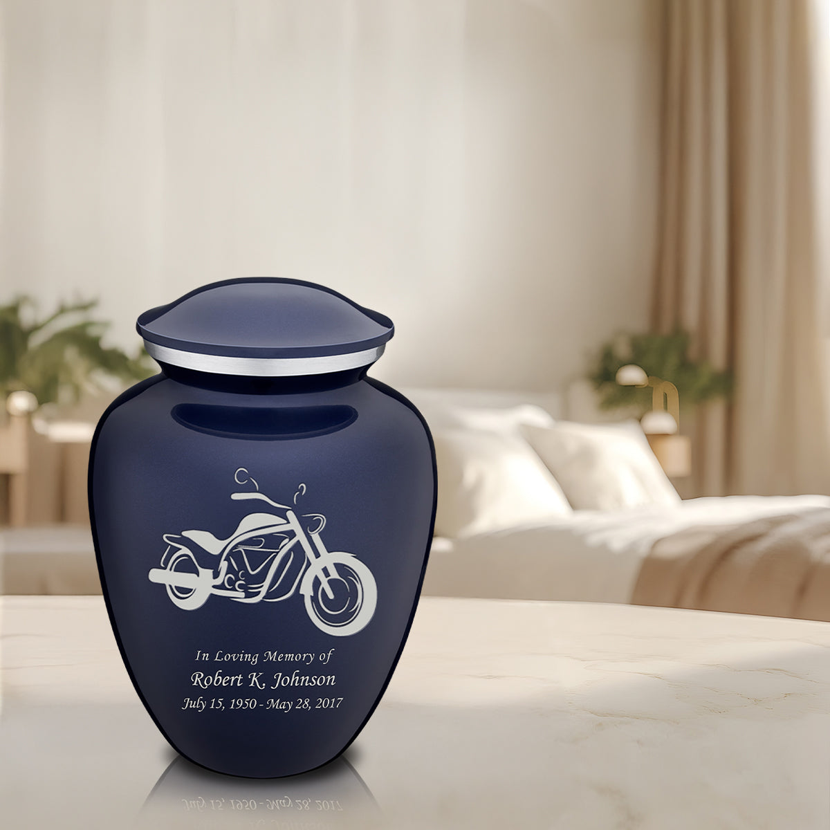 Adult Embrace Cobalt Motorcycle Cremation Urn