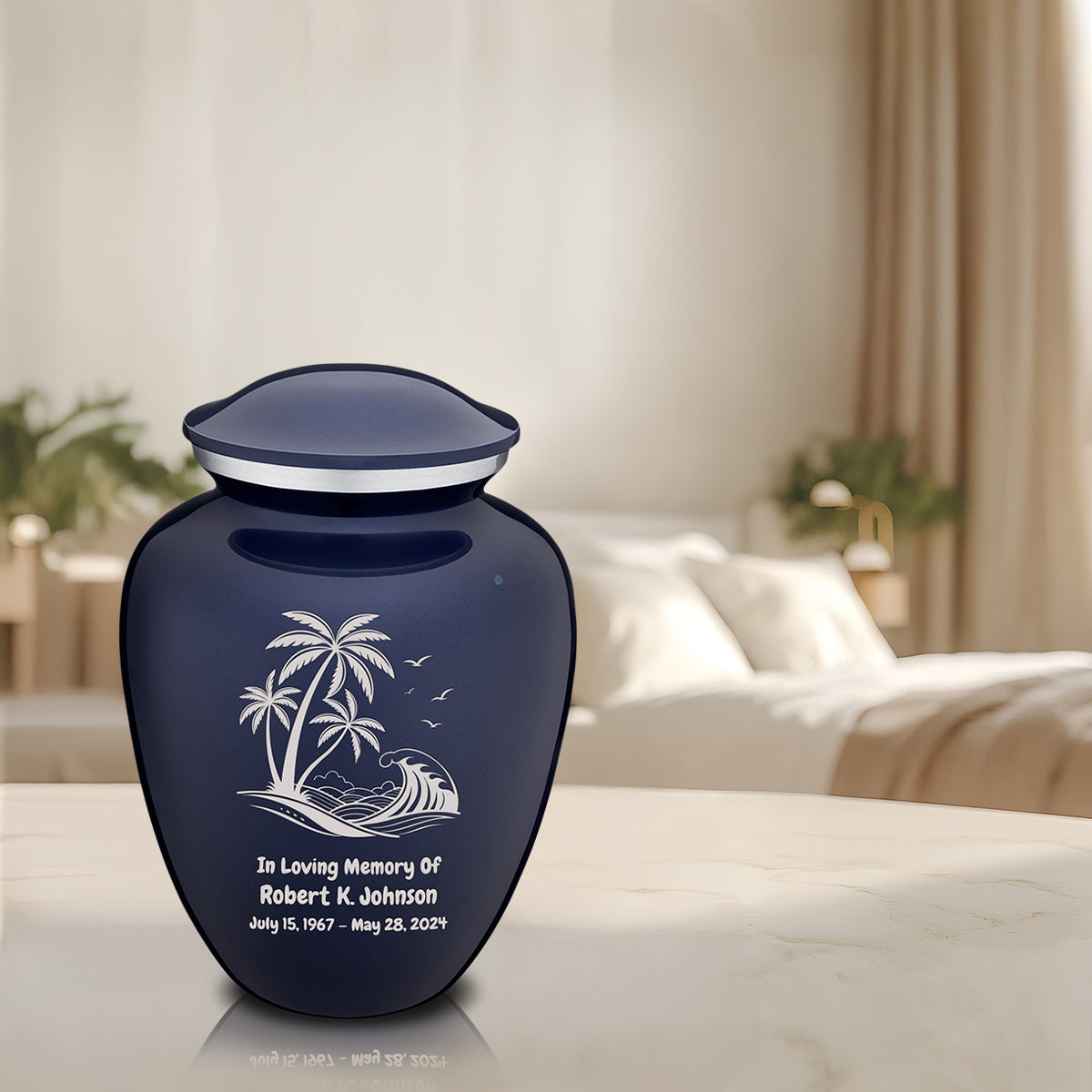 Adult Embrace Cobalt Blue Palm Beach Cremation Urn